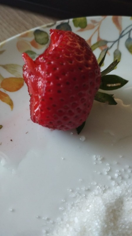 Create meme: strawberry , strawberries with cream on the body, strawberry berry