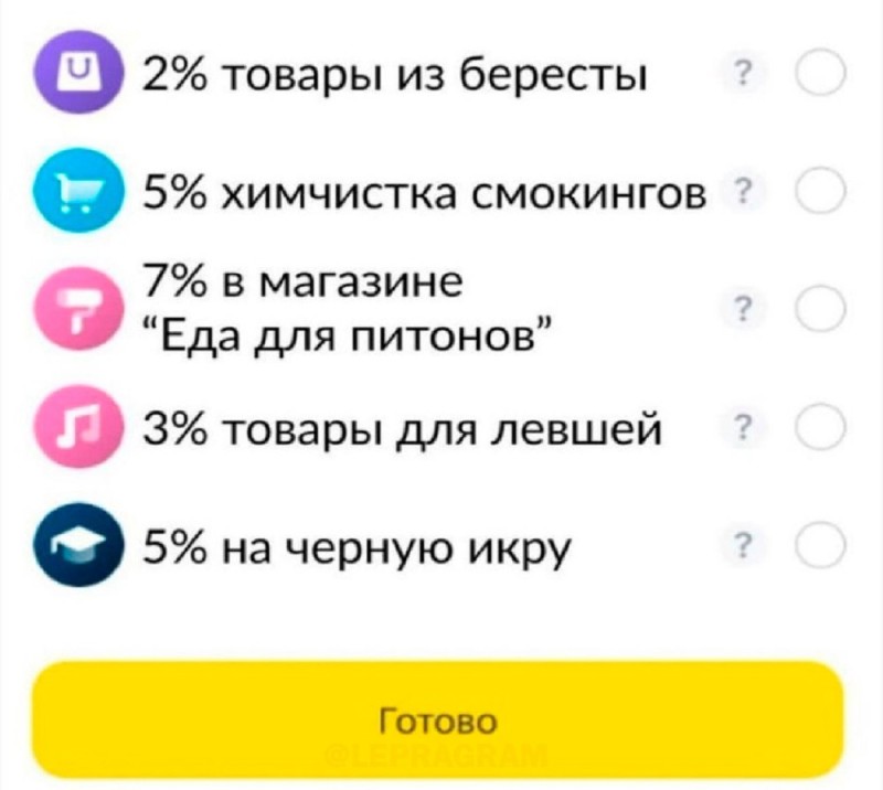 Создать мем: тинькофф акции, категории кэшбэка тинькофф, кэшбэк юмор