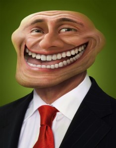 Create meme: vladus minecraft trolling, male, the grin of a Troll