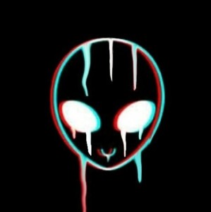 Create meme: neon mask, alien figure, alien