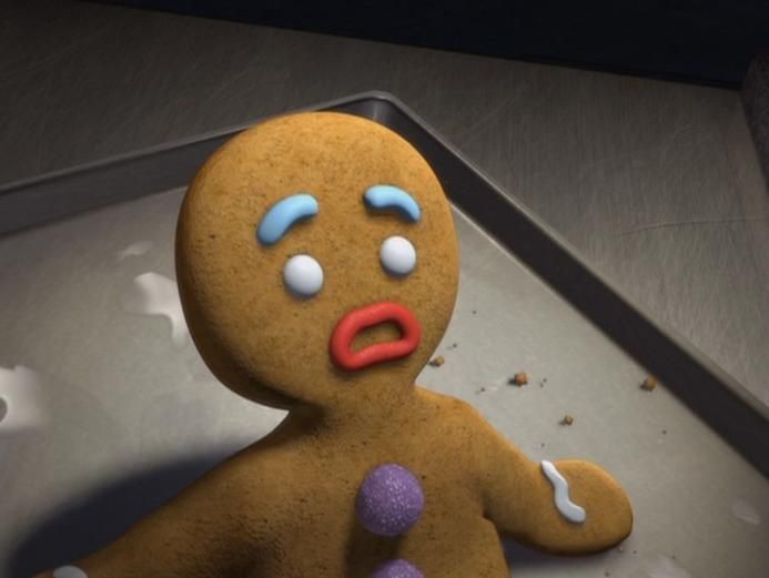 Create meme: gingy Shrek, gingerbread from shrek, Shrek is a big cookie