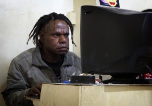 Create meme: Negro, sysadmin fotozhaba, the Negro at the computer