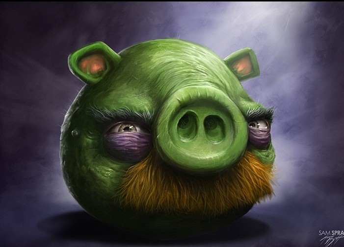 Create meme: angry birds pigs, Angri Birds The Green Pig, angry birds pig