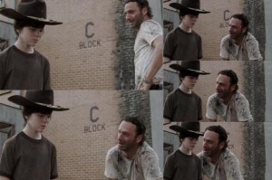 Create meme: Carl walking, Carl the walking dead, Carl