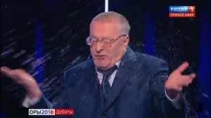 Create meme: Water Zhirinovsky Sobchak debate