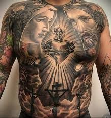 Создать мем: тату на спине мужские, религиозные татуировки для мужчин, религиозные тату
