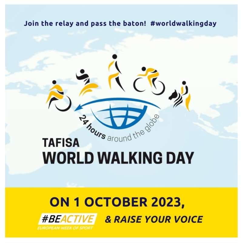 Create meme: English text, walking day, global running day