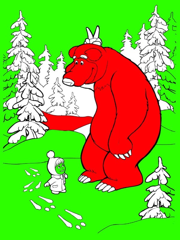 Create meme: masha and the bear coloring book, masha and the bear coloring masha, coloring masha and the bear fairy tale