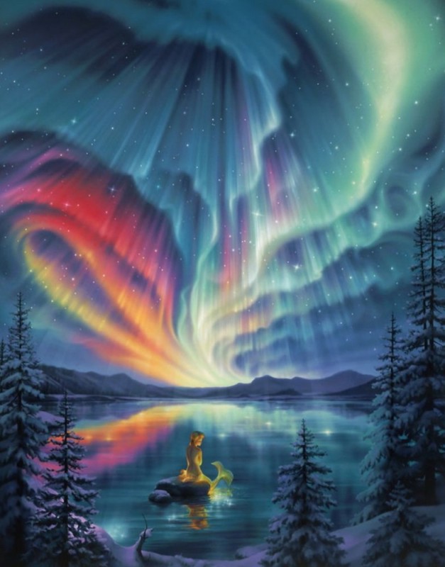 Create meme: The Northern Lights by Kim Norlien, polar lights, artist Kirk Reinert Kirk reinert