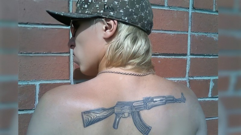 Create meme: Vitya AK 47, ak 47 tattoo, tattoo machine