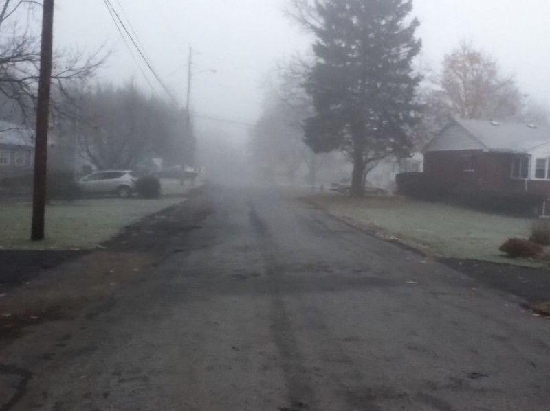 Create meme: the landscape is gloomy, gloomy paradise, road fog 