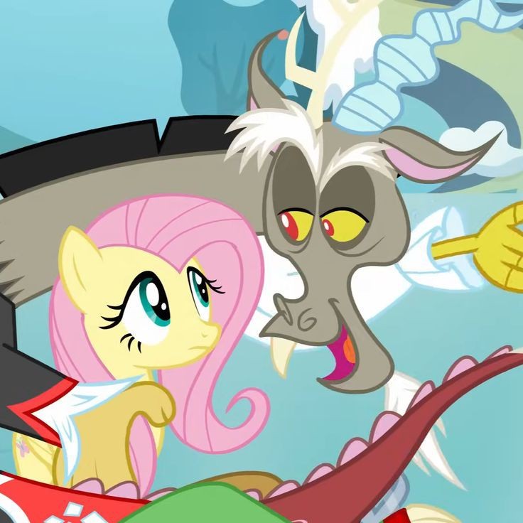 Create meme: fluttershy and discord has arrived , fluttershy , pony fluttershy and discord has arrived 