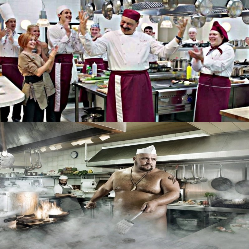 Создать мем: сериал кухня форма официантов, кухня сериал 2022, кухня