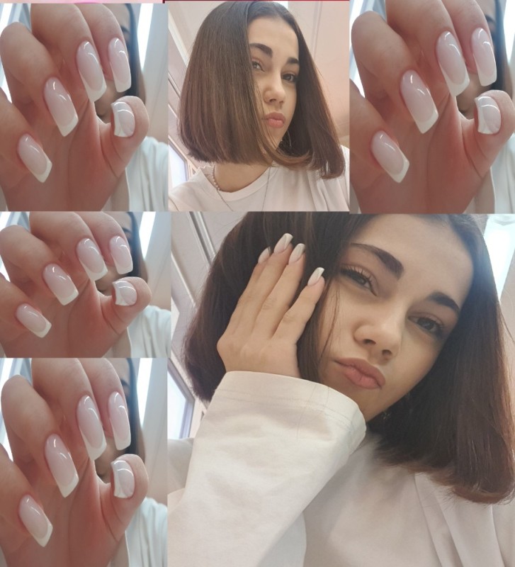 Create meme: combo manicure, classic manicure, short nails manicure