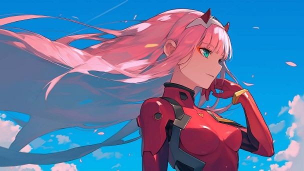 Создать мем: аниме, zero two, зеро 02 аниме