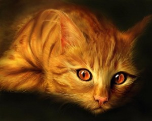 Создать мем: кот открытка, грустная рыжая кошка арт, кот