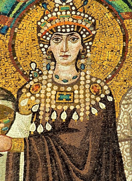 Create meme: Ravenna Empress Theodora, mosaic Emperor Justinian of Ravenna, Byzantine mosaic