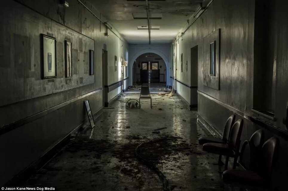 Create meme: Abandoned psychiatric hospital corridor, abandoned hospital, Willard Psychiatric Hospital