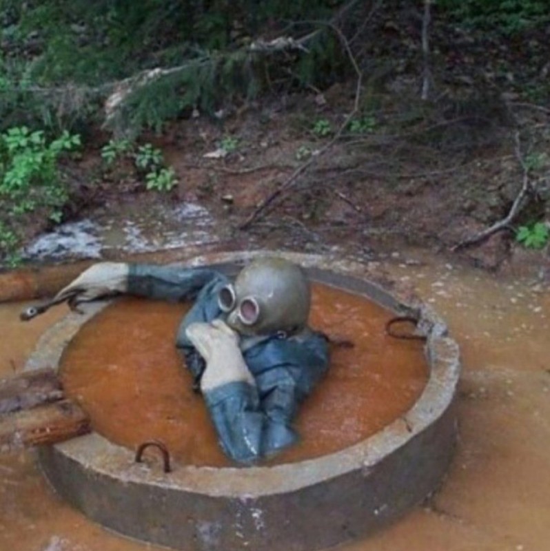 Create meme: diver meme, the diver in the sewers, dives into a sewer well