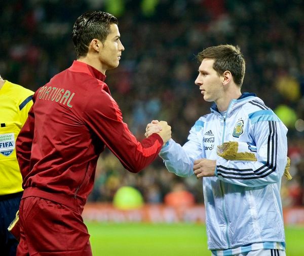 Create meme: Lionel Messi and Cristiano Ronaldo, Cristiano Ronaldo and Messi, Ronaldo Messi