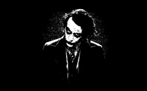 Create meme: Joker photos on a black background, the Joker black background Wallpaper, the Joker on black background pictures