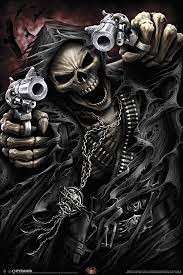 Create meme: skull fantasy, skeleton with a gun, angry skeleton
