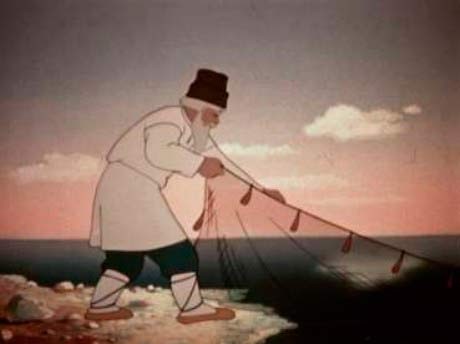 Create meme: Pushkin the tale of the fisherman and the fish, Pushkin about the fisherman and the fish, illustration to the tale of the fisherman and the fish