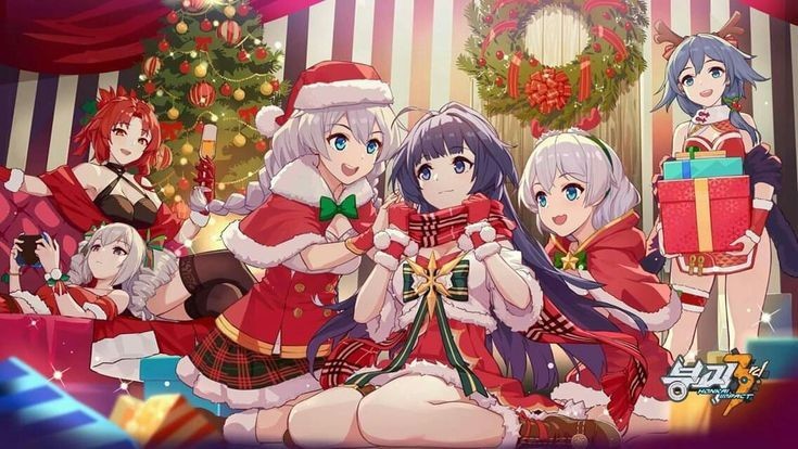 Create meme: anime honkai impact, christmas anime, hongkai new year's art