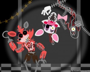 Create meme: foxy, mangle, five nights at freddy's