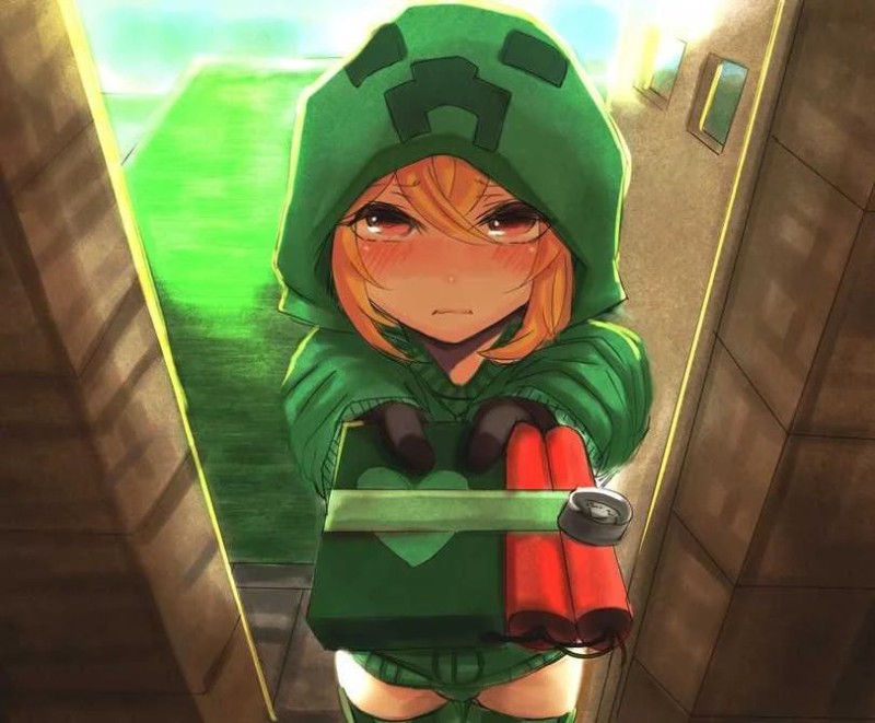 Create meme: minecraft girl, minecraft anime, minecraft creeper girl