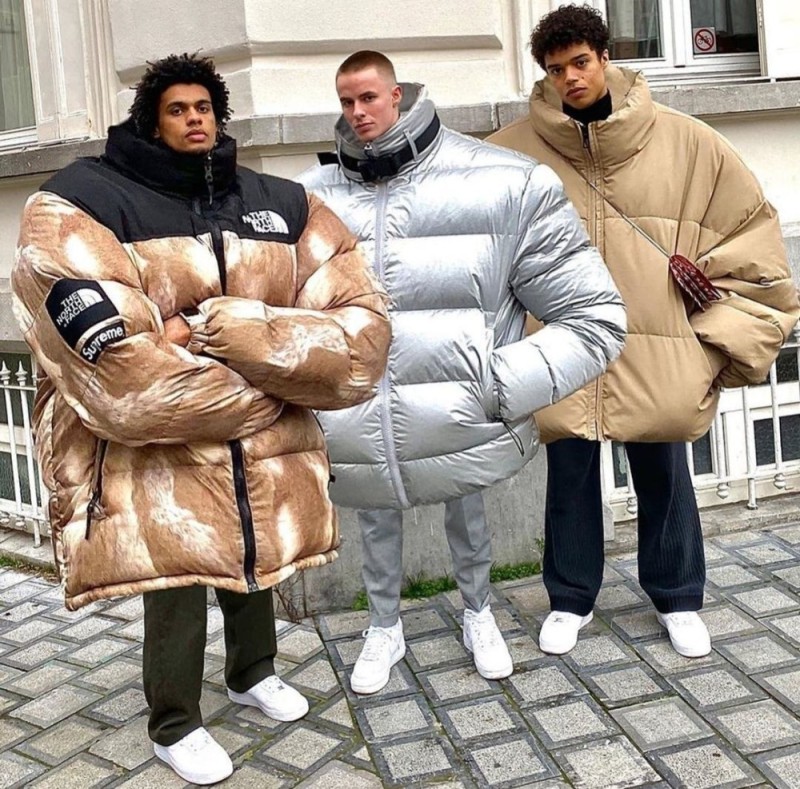 Create meme: a huge down jacket, jacket, the north face 700 supreme down jacket