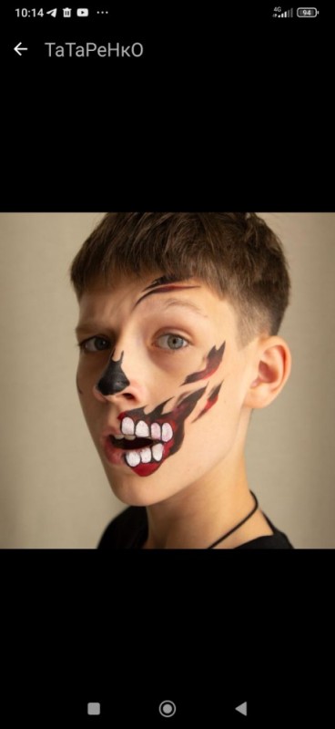 Создать мем: макияж на хэллоуин детский, аквагрим для мальчиков, аквагрим веном для детей на лице
