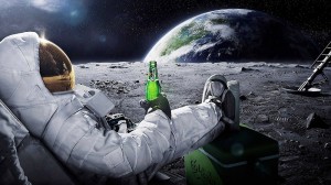 Create meme: astronaut with a beer on the moon hd, astronaut with a beer on the moon, photo of astronaut on moon with beer