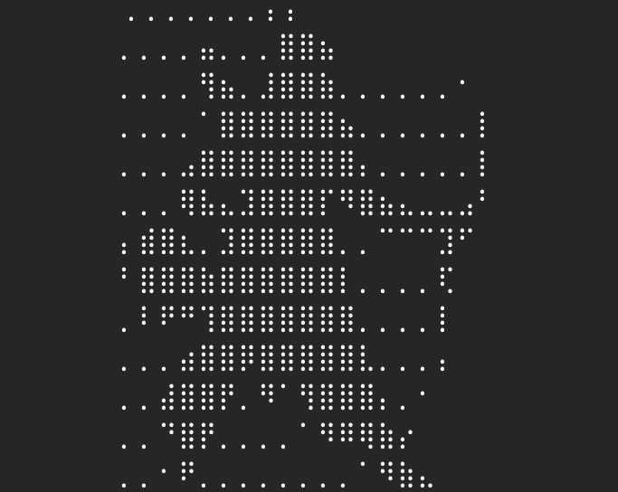 Create meme: ascii paintings, pseudographics, ascii-style pacman