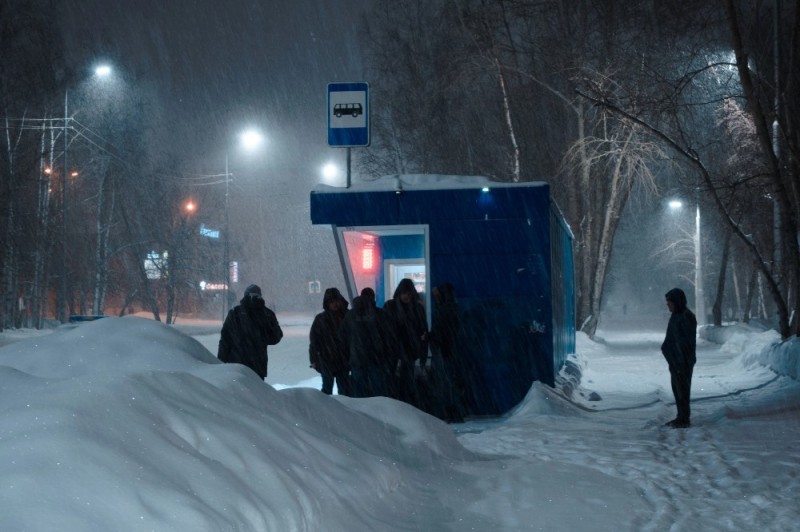 Create meme: snow , Polar night in Norilsk, black blizzard in Norilsk 2021