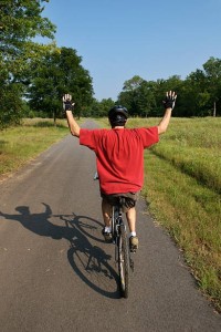 Create meme: road Cycling, athletes cyclists photo, motorcyclist catches up with the biker