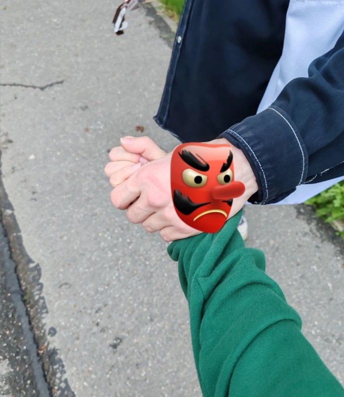 Create meme: tengu emoji mask, tengu emoji mask, smile mask