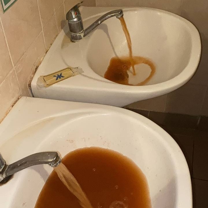 Create meme: rusty water , brown water, hot water 