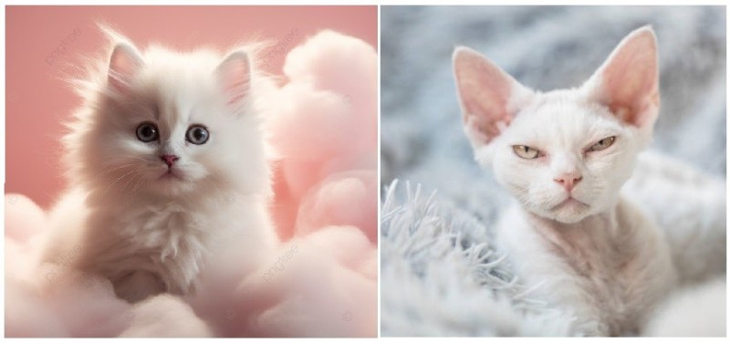 Create meme: pink cat, kitty , white cat 