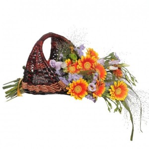 Create meme: a basket of flowers, basket with flowers pictures animations happy birthday, basket with flowers