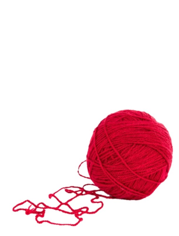 Create meme: red tangle, a ball of yarn, a ball of red threads on a white background