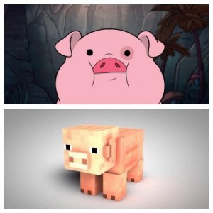 Создать мем: minecraft pig, свинья, хрюня