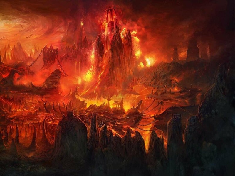 Create meme: Mount Orodruin The Lord of the Rings, The underworld is an abstraction, of Mordor tower of Sauron