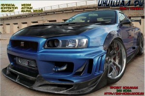 Создать мем: nissan skyline gtr r 34, gtr r 34, тюнингованный ниссан скайлайн gtr 34