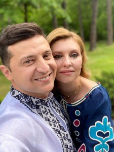 Create meme: spouse Zelensky, wife Zelensky, Elena Zelensky and Vladimir Zelensky