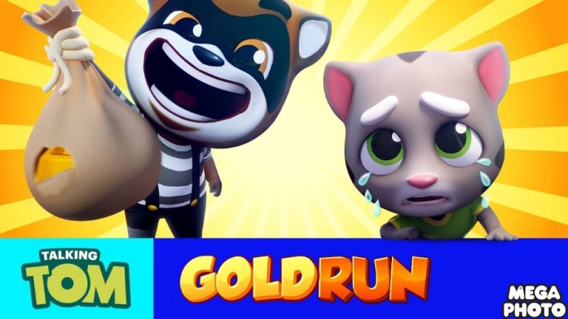 Create meme: talking tom, talking Tom cat running for the gold , talking tom gold run 