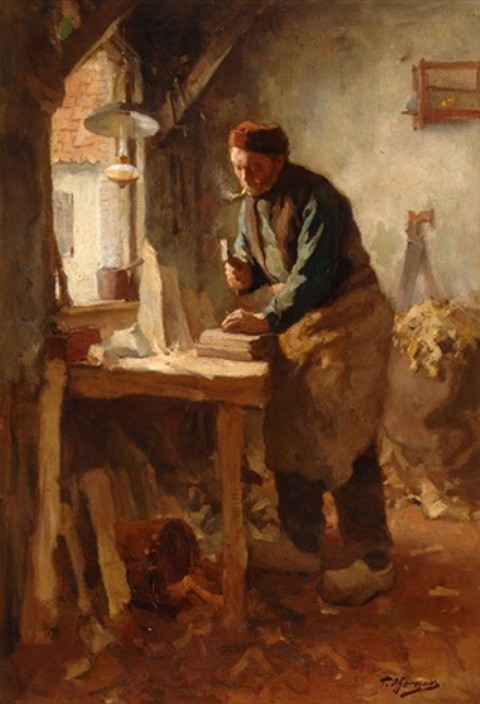 Create meme: David Teniers genre painting, Painting by the artist, Victor Brindach the shoemaker painting