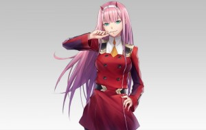 Создать мем: аниме любимый во франксе, любимый во франксе, zero two 002