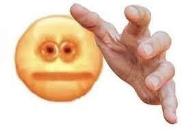 Create meme: meme smiley face with a hand, smiley face with hands, smile with hands