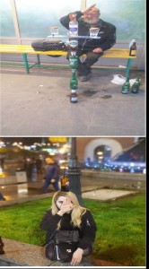 Create meme: in the Park, photo alcoholics and drunks, photos alcoholic with a bottle